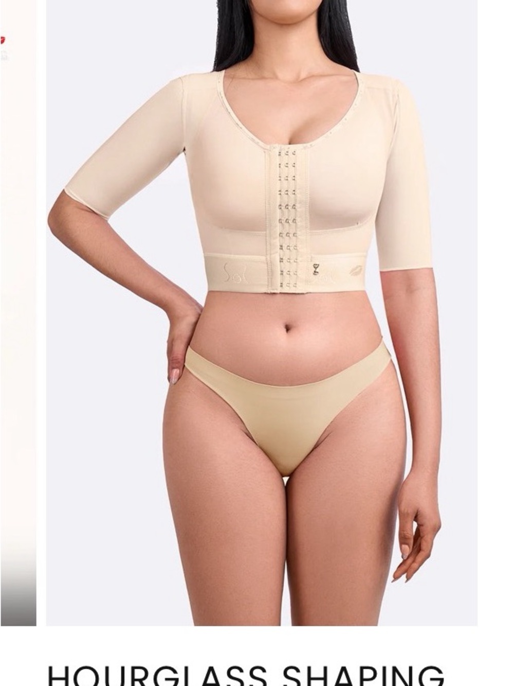 SO Hourglass Shaping Short Sleeve Compression Top - Cream